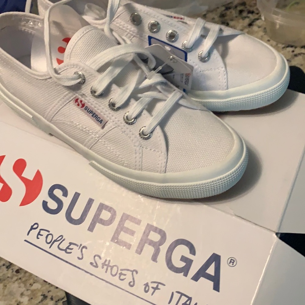 Superga white shoes. Size 7 NWT